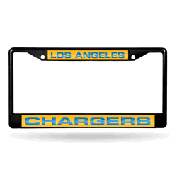 Los Angeles Chargers Black Laser Cut Chrome Frame
