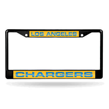 Los Angeles Chargers Black Laser Cut Chrome Frame