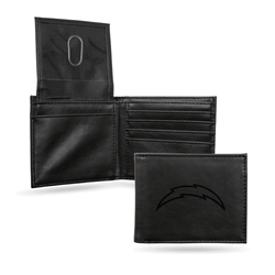 Los Angeles Chargers Black Laser Engraved Billfold Wallet