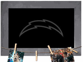 Los Angeles Chargers Blank Chalkboard with frame & clothespins 11x19 Sign