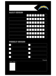 Los Angeles Chargers Chore Chalk Board 11x19 Sign