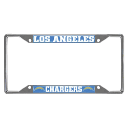Los Angeles Chargers Chrome Metal License Plate Frame, 6.25in x 12.25in
