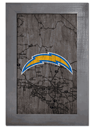 Los Angeles Chargers City Map 11x19 Sign