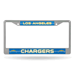 Los Angeles Chargers Classic 12" x 6" Silver Bling Chrome Car/Truck/SUV Auto Accessory