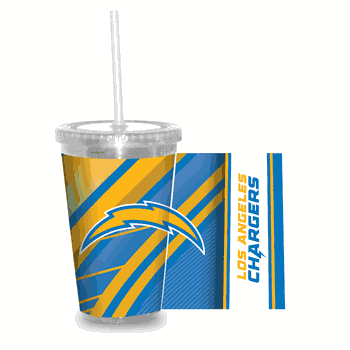 Los Angeles Chargers Clear Tumbler W/Straw