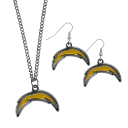 Los Angeles Chargers Dangle Earrings and Chain Necklace Set