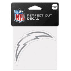 Los Angeles Chargers Decal 4x4 Perfect Cut Metallic Silver