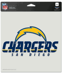 Los Angeles Chargers Decal 8x8 Perfect Cut Color