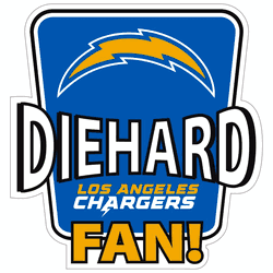 Los Angeles Chargers Die-Hard Fan Auto Decal