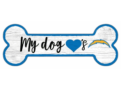 Los Angeles Chargers Dog Bone 6x12 Sign