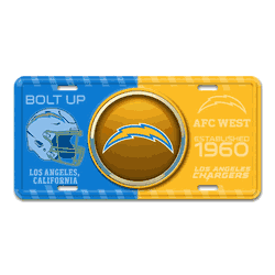 Los Angeles Chargers Embossed Metal License Plate