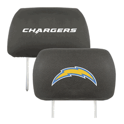 Los Angeles Chargers Embroidered Head Rest Cover Set - 2 Pieces