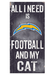 Los Angeles Chargers Football and My Cat 6x12 Sign