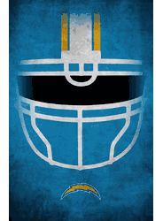 Los Angeles Chargers Ghost Helmet 17x26