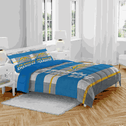 Los Angeles Chargers Heather Stripe 3 PC Full/Queen Bed in a Bag