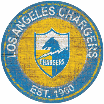 Los Angeles Chargers Heritage Logo Round Sign