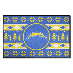 Los Angeles Chargers Holiday Sweater Starter Mat Accent Rug - 19in. x 30in.