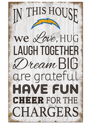 Los Angeles Chargers In This House 11x19 Sign