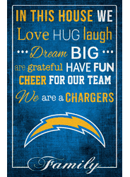 Los Angeles Chargers In This House 17x26