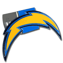 Los Angeles Chargers Large Hitch Cover Class II and Class III Metal Plugs
