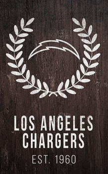 Los Angeles Chargers Laurel Wreath 11x19 Sign