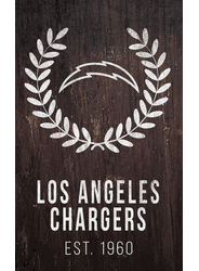 Los Angeles Chargers Laurel Wreath 11x19 Sign