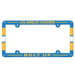 Los Angeles Chargers License Plate Frame Plastic Full Color Style