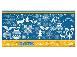 Los Angeles Chargers Merry and Bright 6x12 Sign