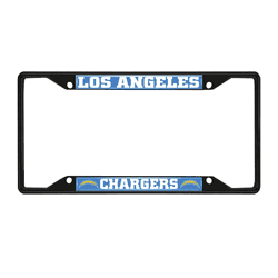 Los Angeles Chargers Metal License Plate Frame Black Finish