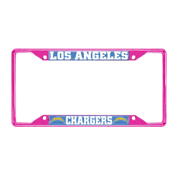 Los Angeles Chargers Pink Metal License Plate Frame - 6.25"x12.25"