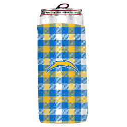 Los Angeles Chargers Plaid Insulated Slim Can Sleeve