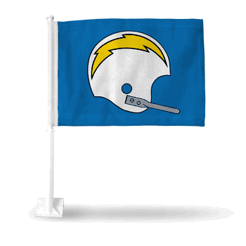 Los Angeles Chargers Retro Football Helmet Car Flag