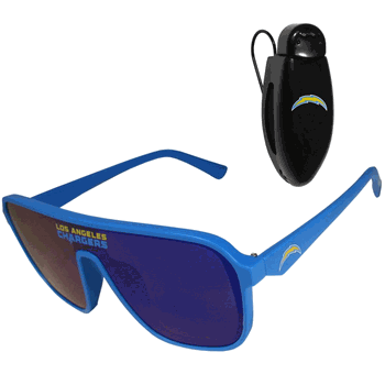 Los Angeles Chargers Shield Sunglasses with Visor Clip