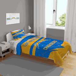 Los Angeles Chargers Slanted Stripe 4 PC Twin Bed in a Bag