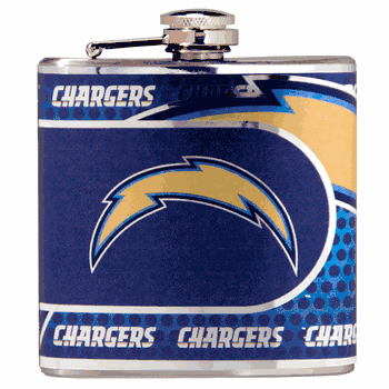 Los Angeles Chargers Stainless Steel 6 oz. Flask with Metallic Graphics
