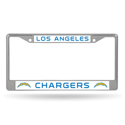 Los Angeles Chargers Standard Chrome Frame with Plastic Inserts 12" x 6" Car/Truck Auto Accessory