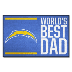 Los Angeles Chargers Starter Mat Accent Rug - 19in. x 30in. World's Best Dad Starter Mat