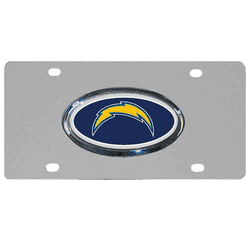 Los Angeles Chargers Steel License Plate, Dome