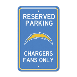 Los Angeles Chargers Team Color Reserved Parking Sign Dcor 18in. X 11.5in. Lightweight
