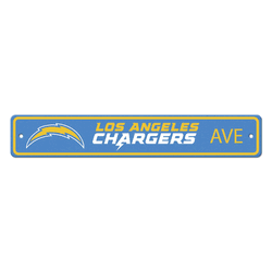 Los Angeles Chargers Team Color Street Sign Dcor 4in. X 24in. Lightweight