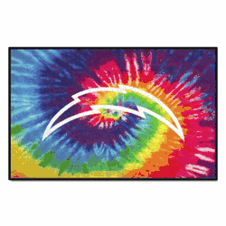 Los Angeles Chargers Tie Dye Starter Mat Accent Rug - 19in. x 30in.