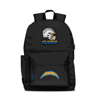 Los Angeles Chargers Two-Logo Campus Backpack, Black, with Navy Zipper