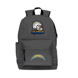 Los Angeles Chargers Two-Logo Campus Backpack, Gray, with Navy Zipper