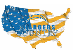 Los Angeles Chargers USA Shape Flag Cutout