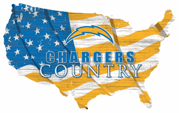 Los Angeles Chargers USA Shape Flag Cutout