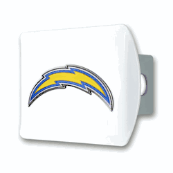Los Angeles Chargers White Metal Hitch Cover with  3D Color Emblem