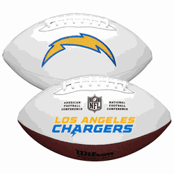 Los Angeles Chargers Wilson NFL Live Signature Autograph White Panel Football
