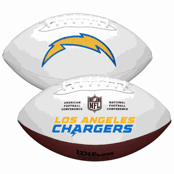 Los Angeles Chargers Wilson NFL Live Signature Autograph White Panel Football