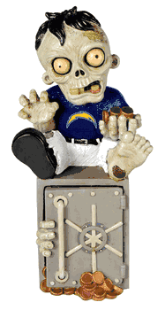 Los Angeles Chargers Zombie Figurine Bank CO