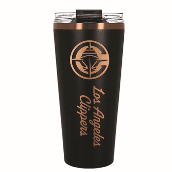 Los Angeles Clippers 32oz Black and Copper Big Slim with Straw